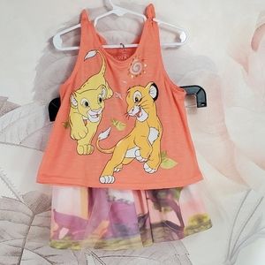 🎀5 for $35Disney lion king set shirt & skirt girl size 4t tutu skirt simba nala